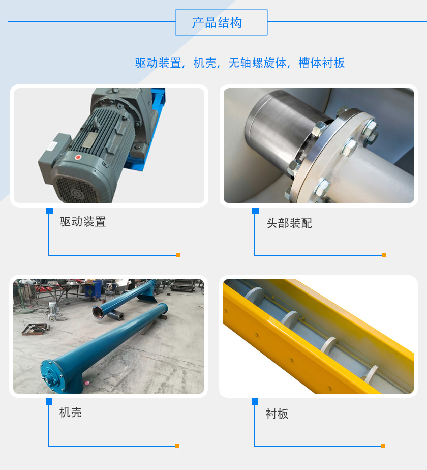 WLS300無軸螺旋輸送機細(xì)節(jié)與結(jié)構(gòu)